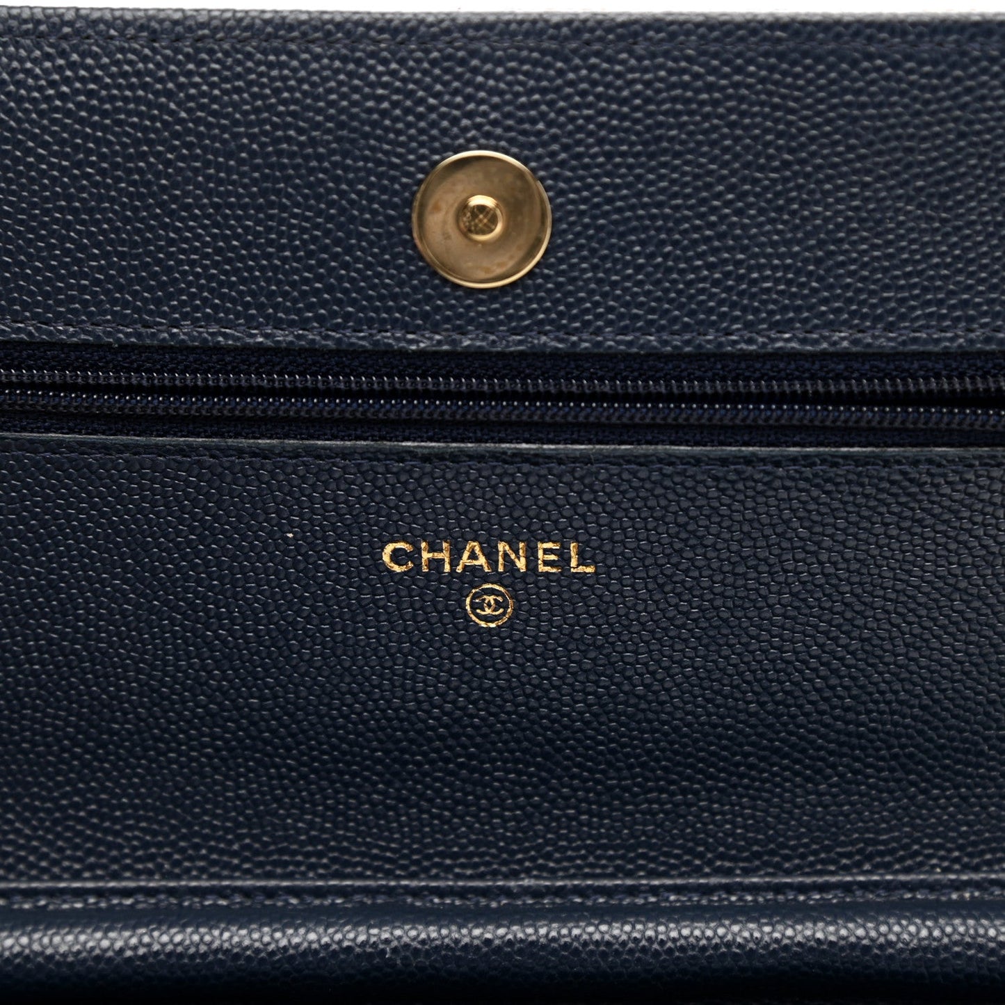 Chanel Caviar Quilted Wallet On Chain WOC Navy Blue