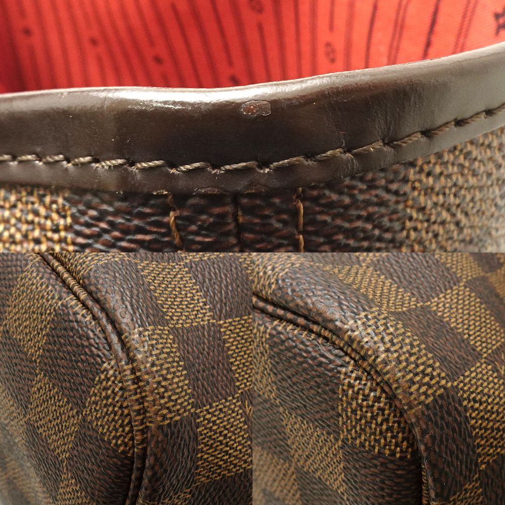 Louis Vuitton Damier Neverfull MM Ebene Tote Bag Brown
