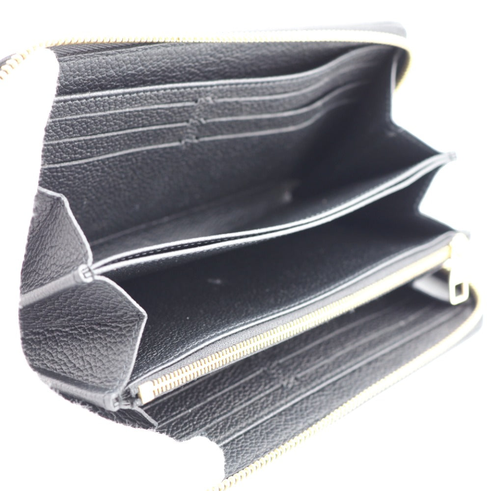 Louis Vuitton Zippy Wallet Monogram Emplant Long Wallet Noir