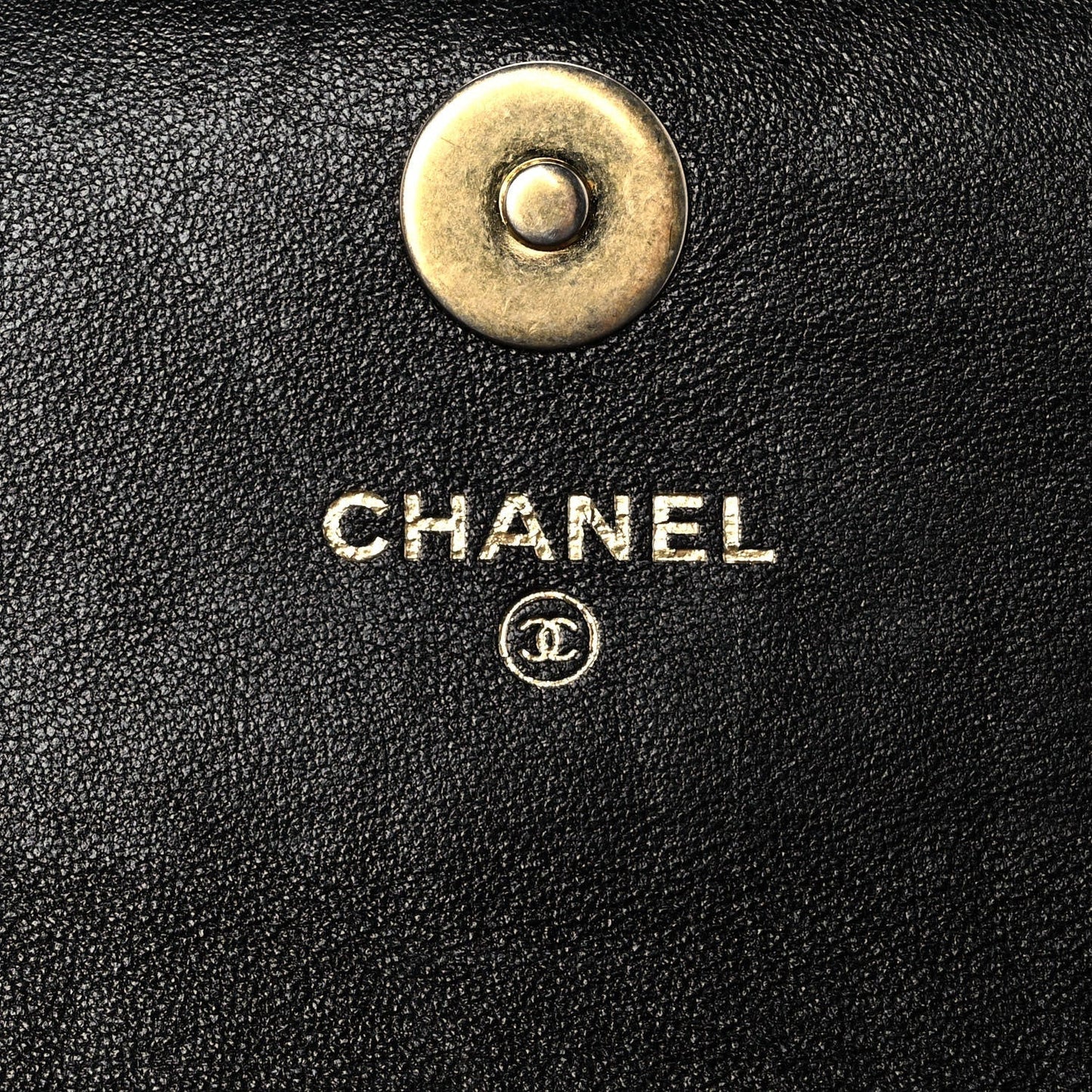 Chanel Goatskin Quilted Chanel 19 Glasses Case With Chain Black