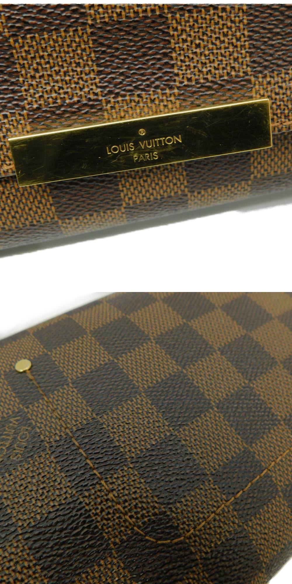 Louis Vuitton Favorite PM Damier Ebene Gold Hardware Handbag