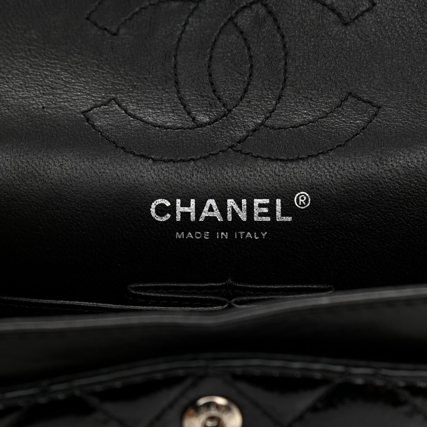 Chanel Crinkled Patent Quilted 2.55 Reissue Mini Flap Black