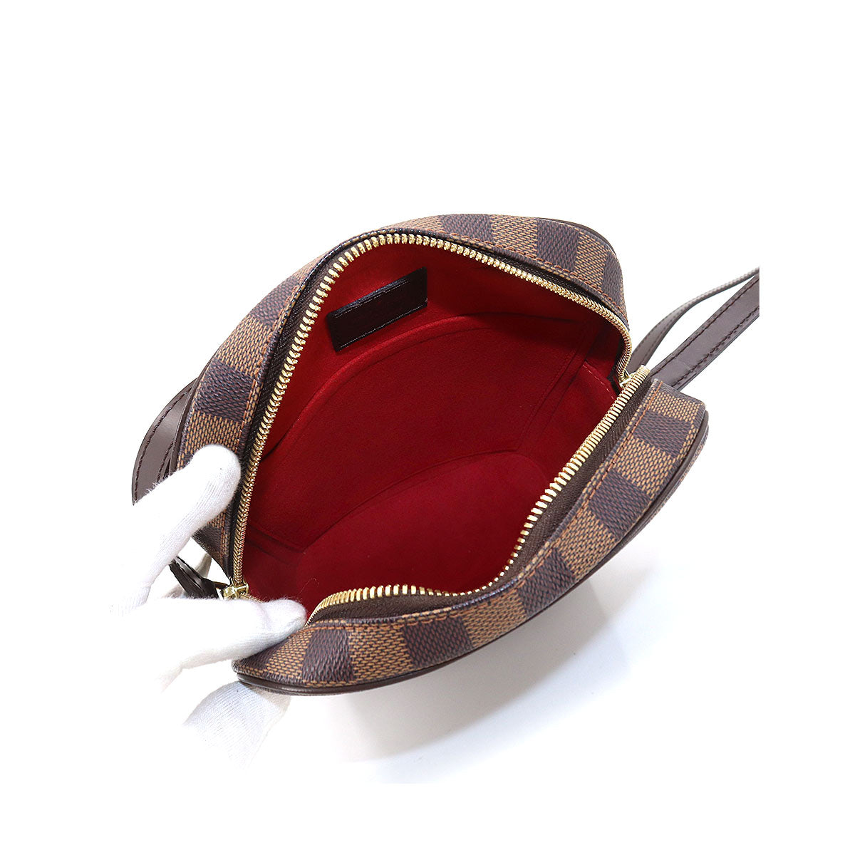 Louis Vuitton Damier Ipanema PM Shoulder Bag Ebene Brown Gold Hardware