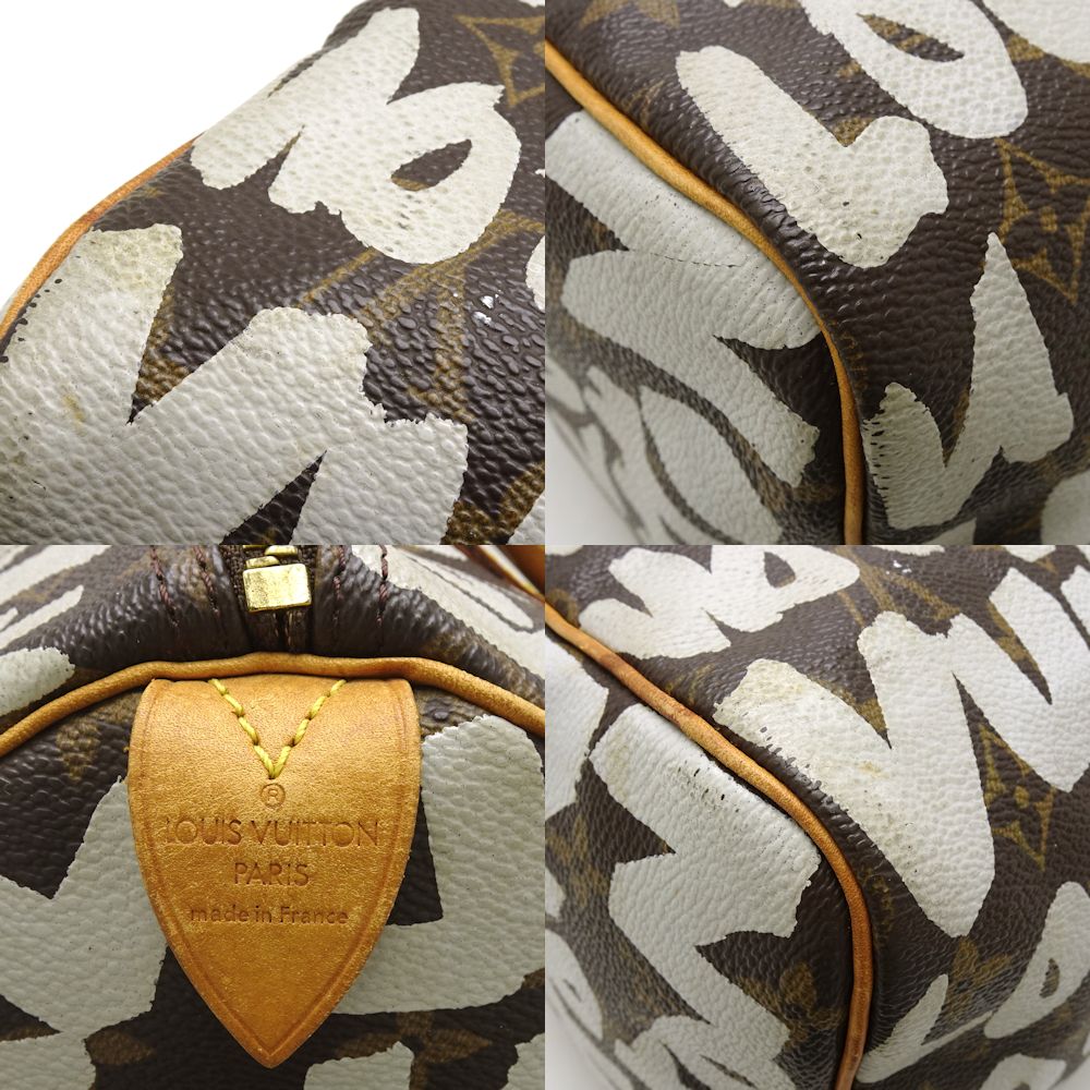 Louis Vuitton Monogram Graffiti Speedy 30 Argent Shoulder Bag