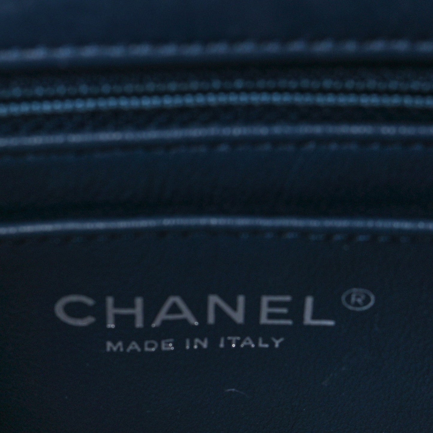 Chanel Patent Calfskin Quilted Mini Rectangular Flap Navy Blue