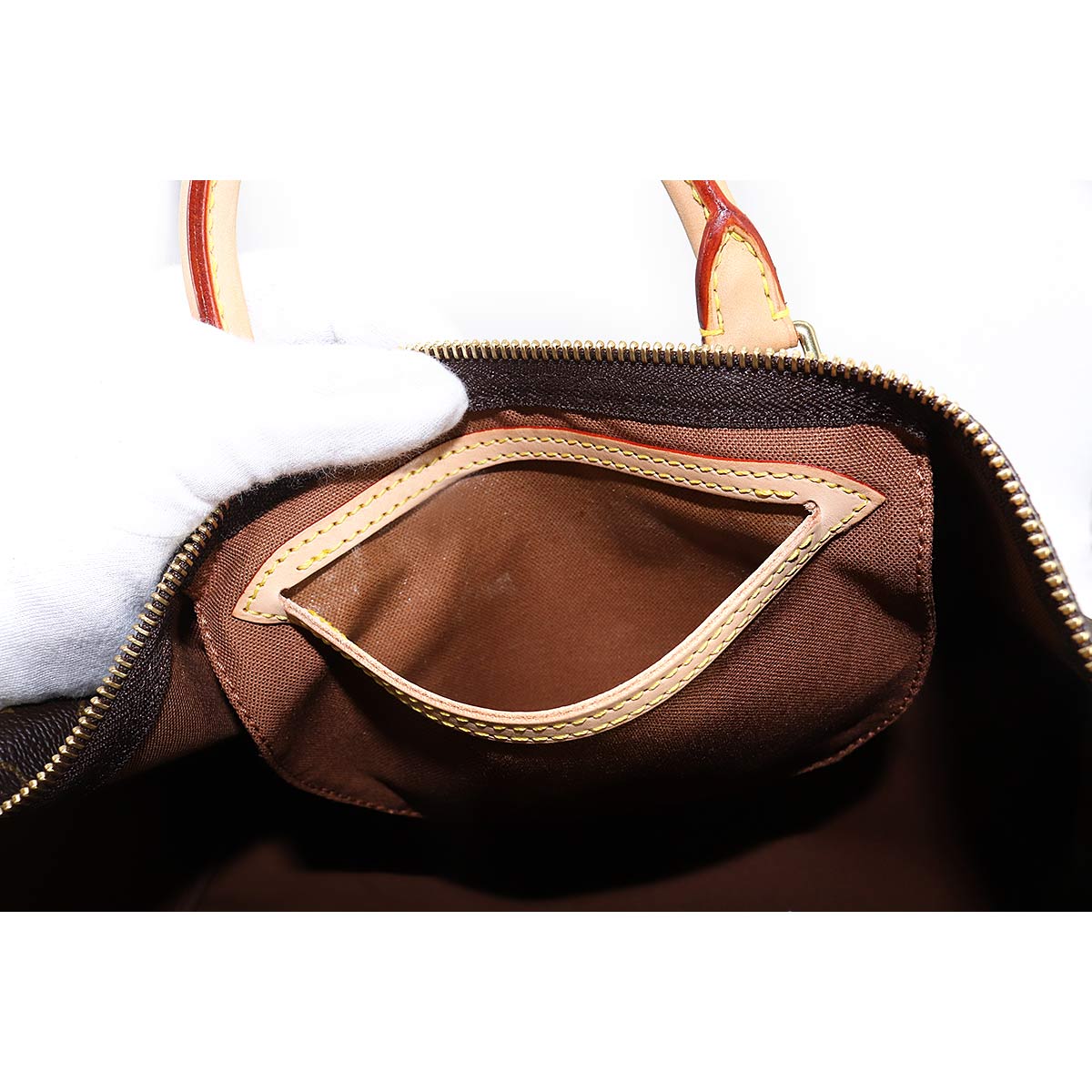 Louis Vuitton Monogram Speedy 35 Hand Bag Brown Gold Hardware