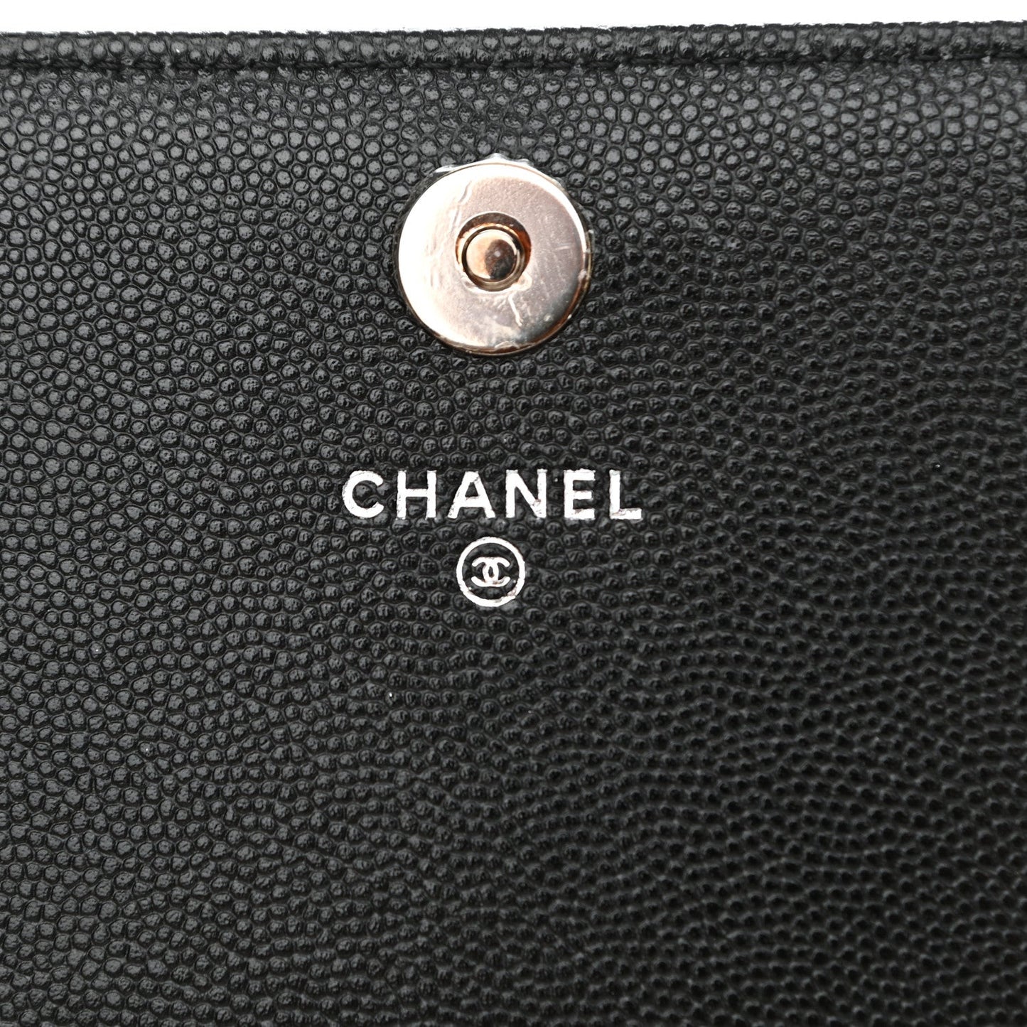 Chanel Caviar Quilted Square Wallet On Chain WOC Black