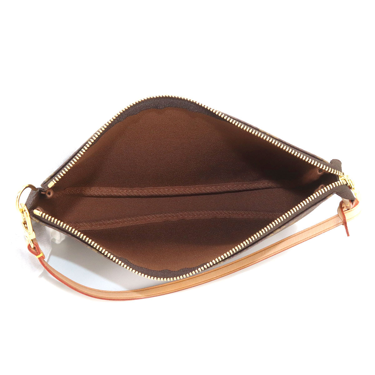 Louis Vuitton Monogram Pochette Accessoires Brown Gold Metal Fittings