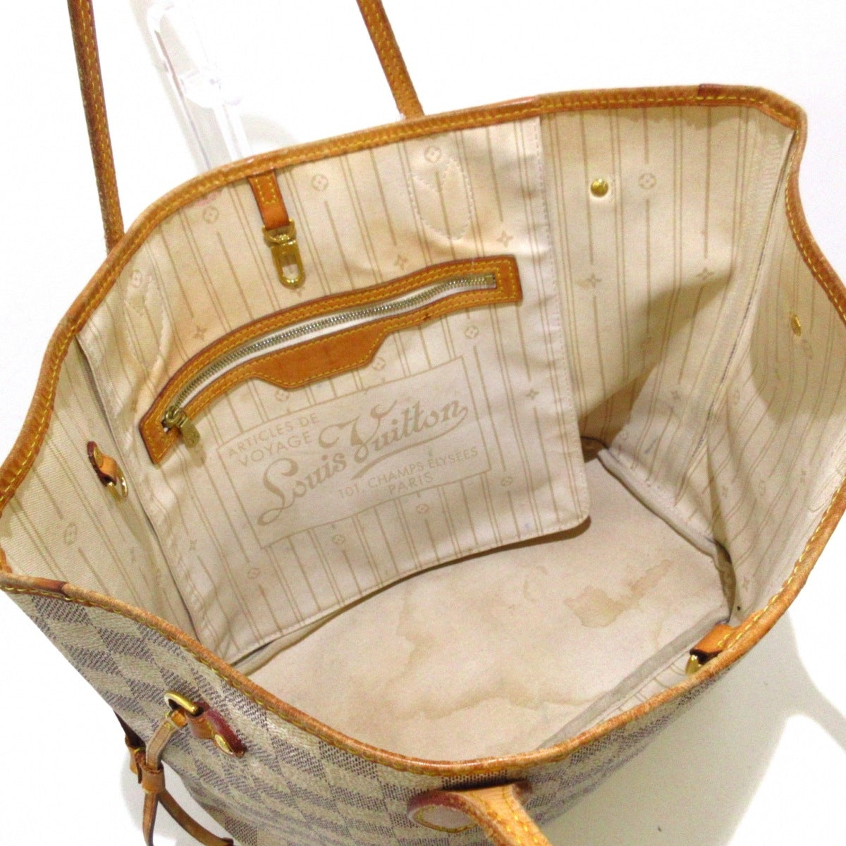 Louis Vuitton Neverfull MM Tote Bag Azure Damier Canvas