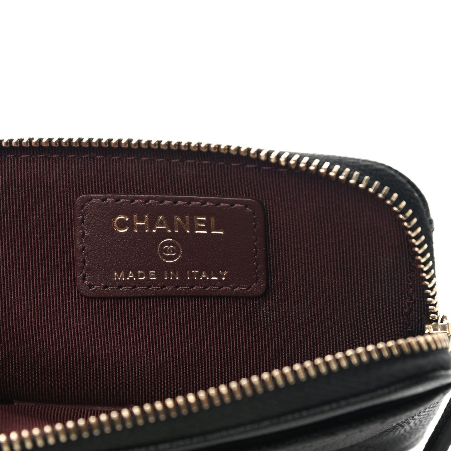 Caviar Quilted Zip Card Holder Wallet Black