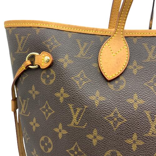 Louis Vuitton Neverfull MM Monogram Tote Bag Shoulder Bag Brown Gold Hardware