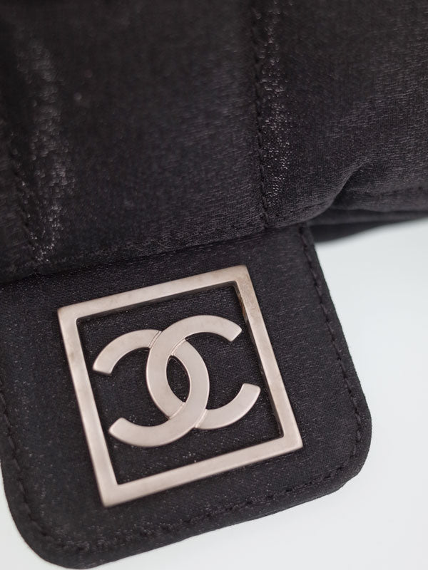 Chanel Sportsline Chocolate Bar Shoulder Bag Black