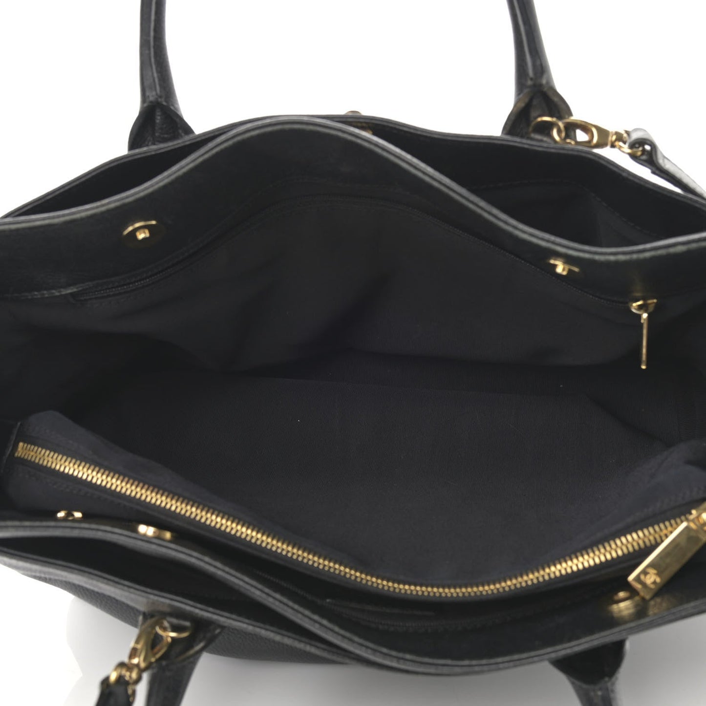 Calfskin Cerf Executive Shopper Tote Black