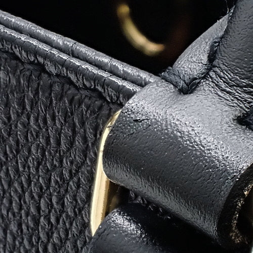 Louis Vuitton Monogram Emplant Noir On The Go MM Tote Bag Shoulder Bag Black