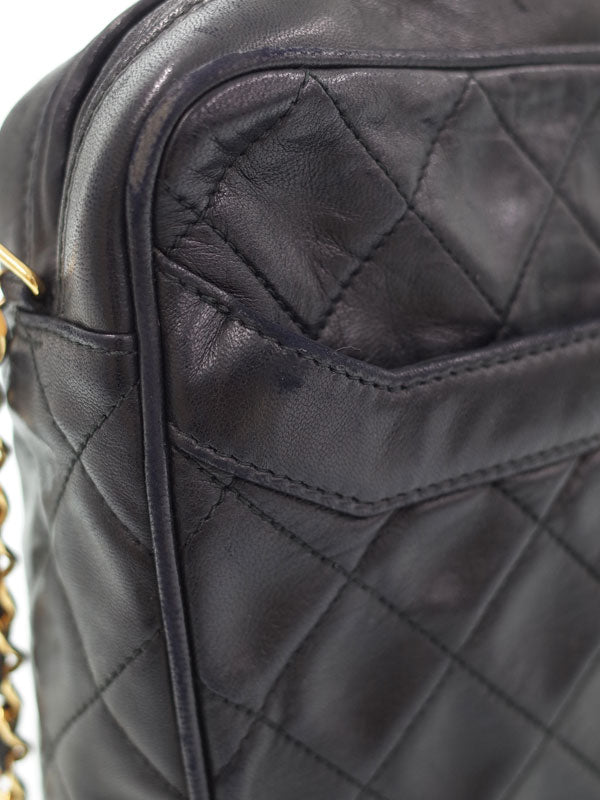 Chanel Matelasse Chain Lambskin Black Shoulder Bag