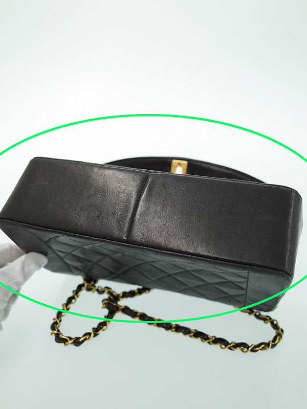 Chanel Lambskin Diana Chain Shoulder Bag Black