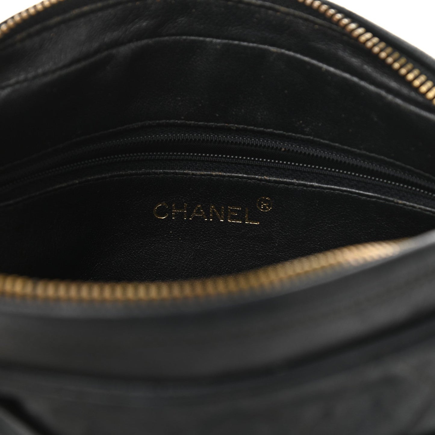 Lambskin Quilted CC Tassel Camera Case Black