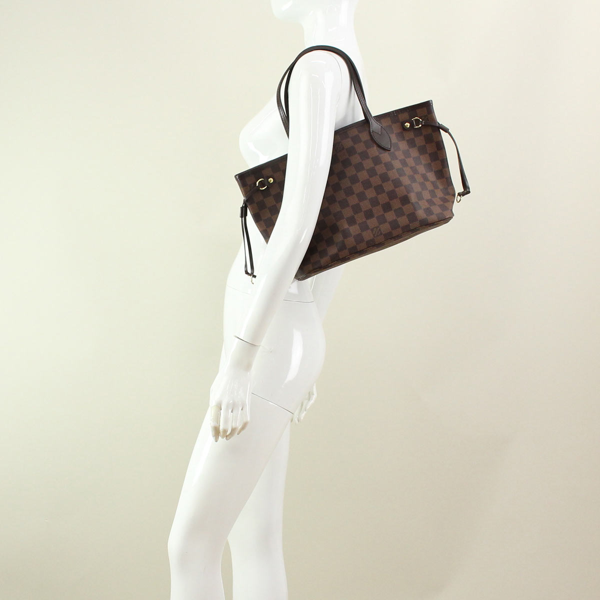 Louis Vuitton Damier Neverfull Tote Bag Brown