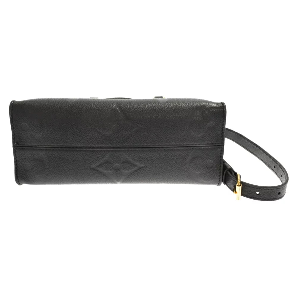 Louis Vuitton On The Go PM Shoulder Bag Implant Leather Noir Black