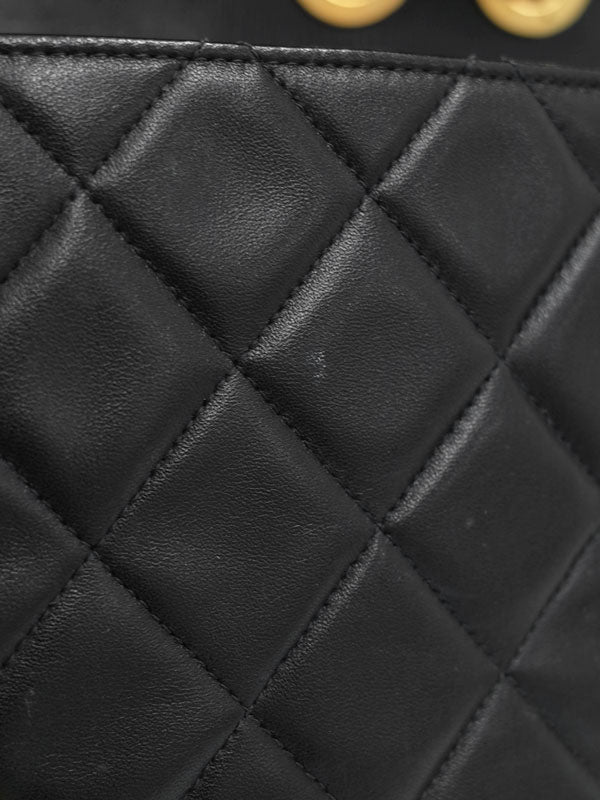 Chanel Deca Matelasse Chain Shoulder Bag Black