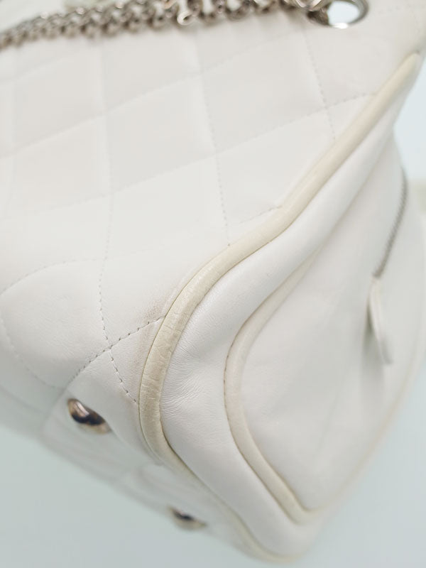Chanel Matelasse Chain Shoulder Bag White