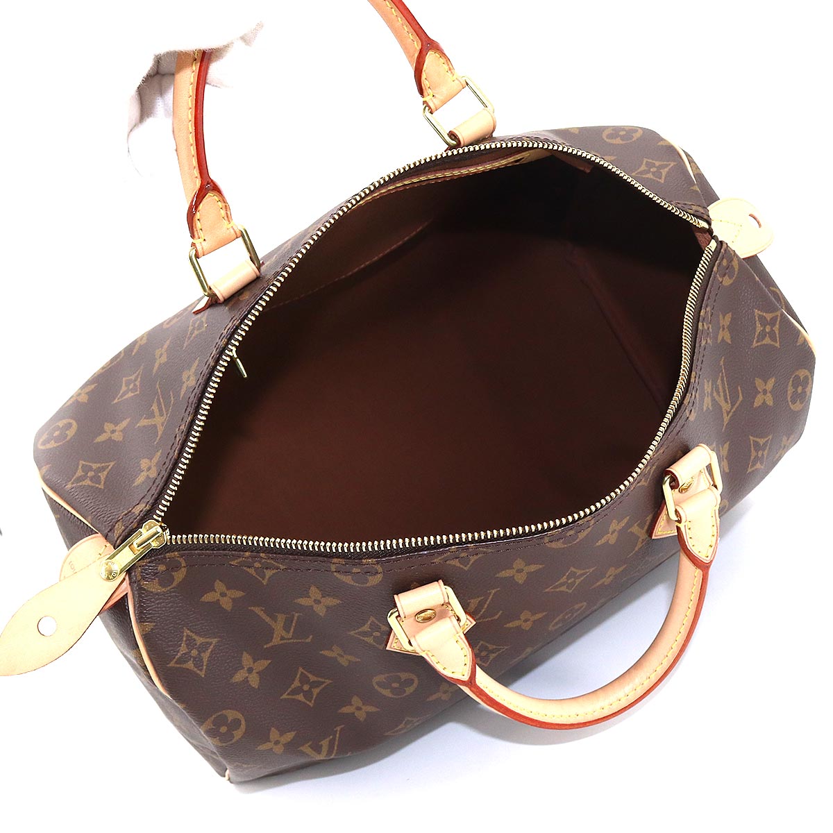 Louis Vuitton Monogram Speedy 35 Hand Bag Brown