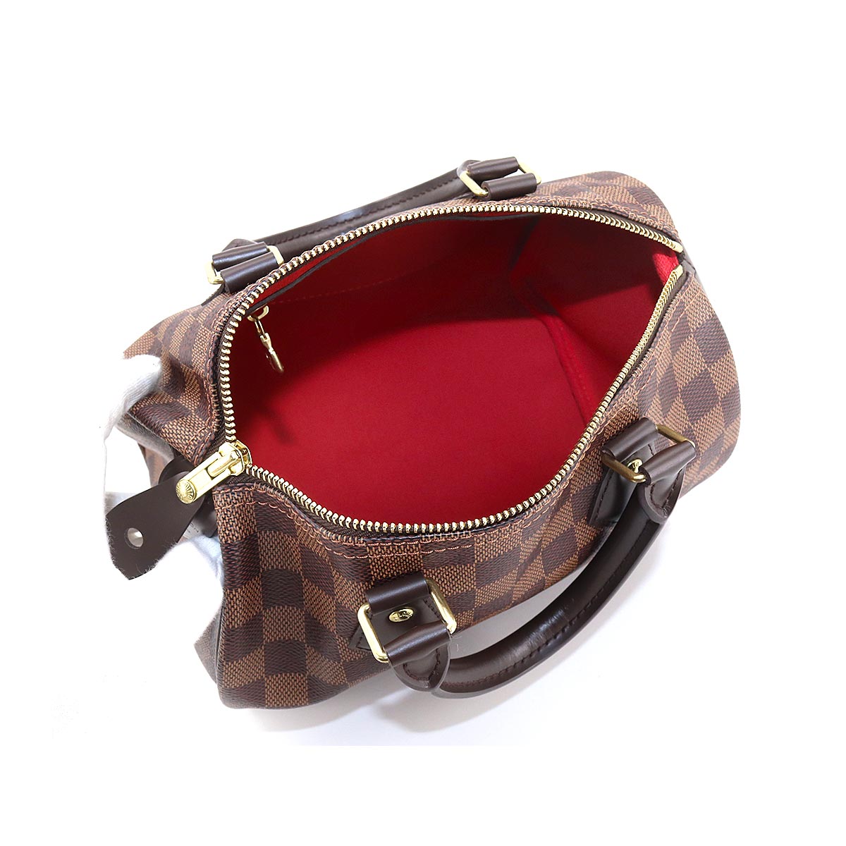 Louis Vuitton Damier Speedy 25 Hand Bag Ebene Brown Gold Hardware