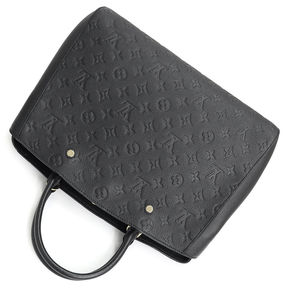 Louis Vuitton Montaigne GM 2 Way Shoulder Handbag Monogram Empreinte Leather Noir Black