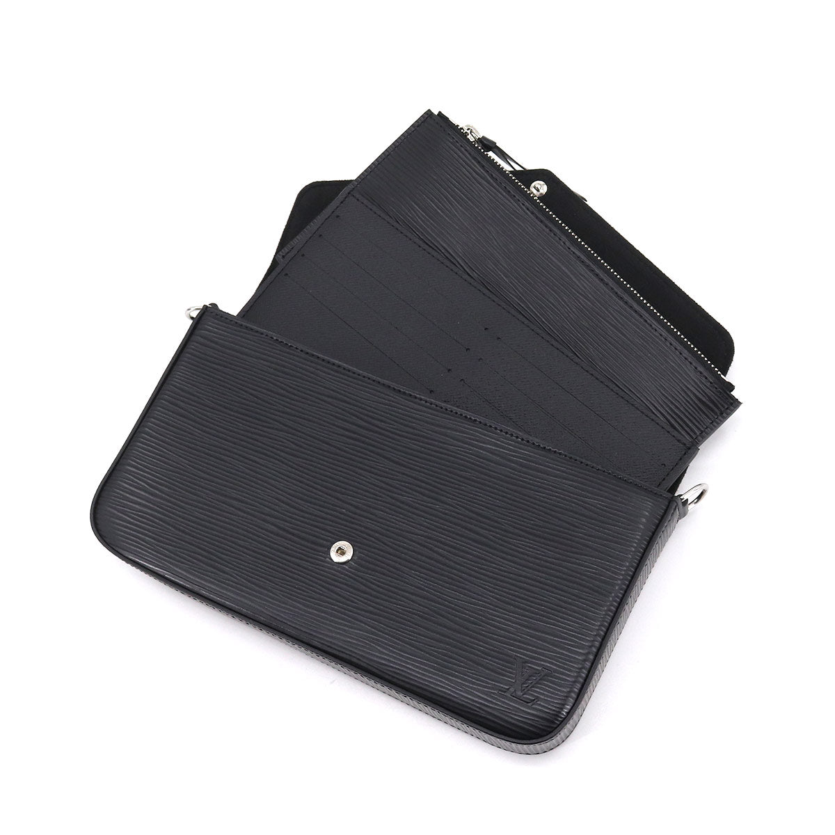 Louis Vuitton Epi Pochette Felicie Chain Wallet Leather Noir Black