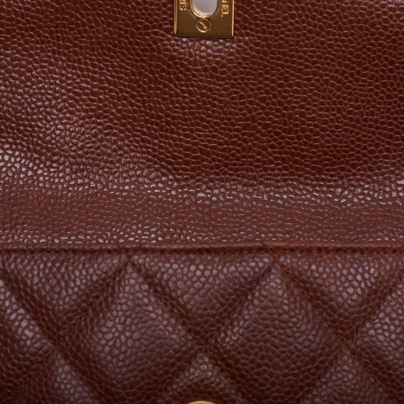 Chanel Mini Matelasse V Flap Waist Pouch Caviar Skin Brown