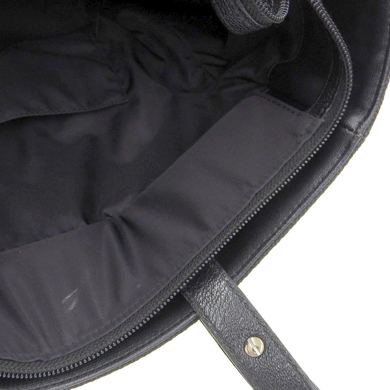 Chanel Paris Biarritz Tote Mm Tote Bag Leather Canvas Black