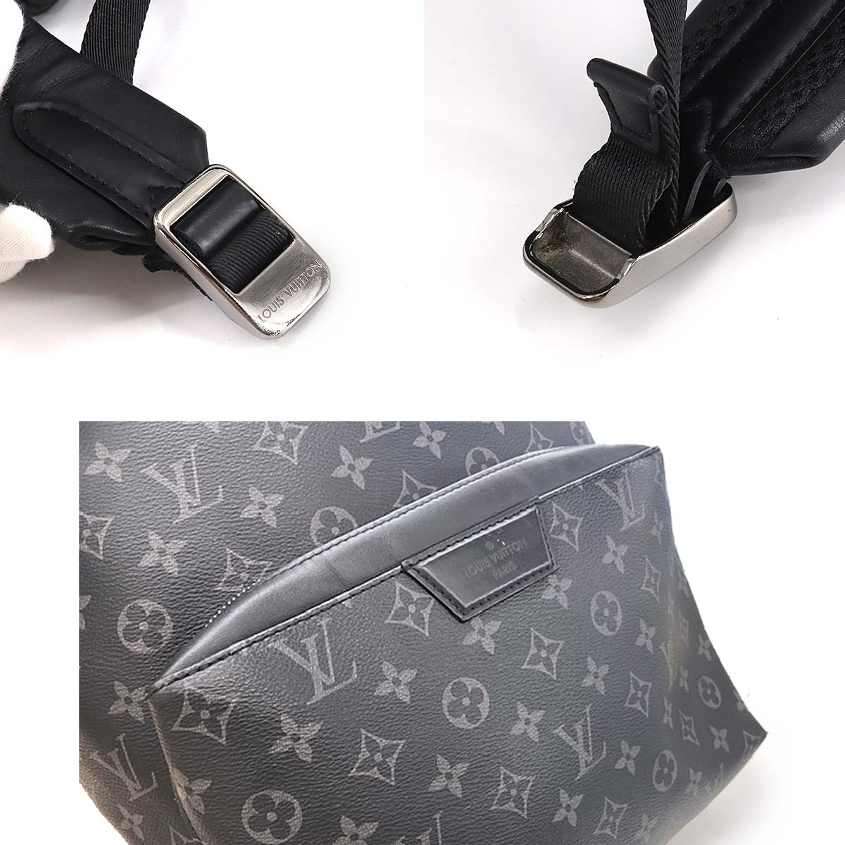 Louis Vuitton Monogram Eclipse Apollo Backpack Rucksack Black Silver Metal Fittings