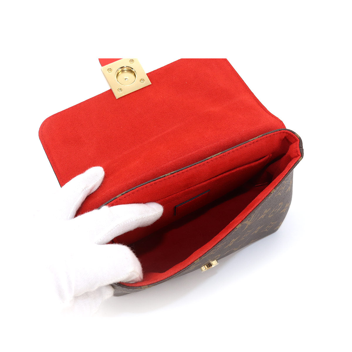 Louis Vuitton Monogram Locky BB Shoulder Bag Red
