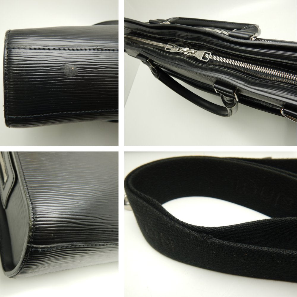 Louis Vuitton Epi Bassano MM Noir 2WAY Business Bag Black