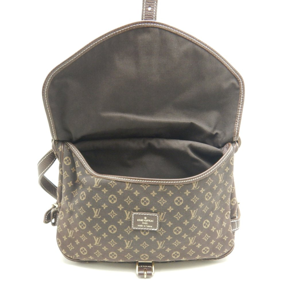 Louis Vuitton Monogram Mini Run Saumur Ebene Shoulder Bag Brown