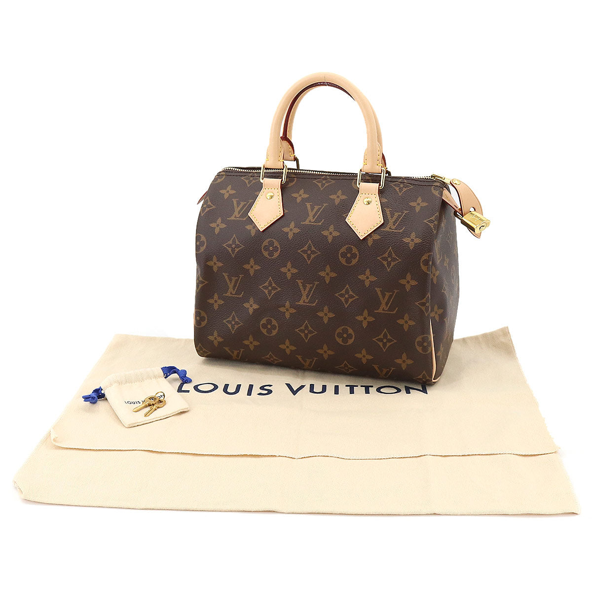 Louis Vuitton Monogram Speedy 25 Hand Bag Brown