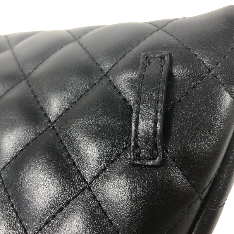 Chanel Body Bag Hardware Lambskin Black Silver