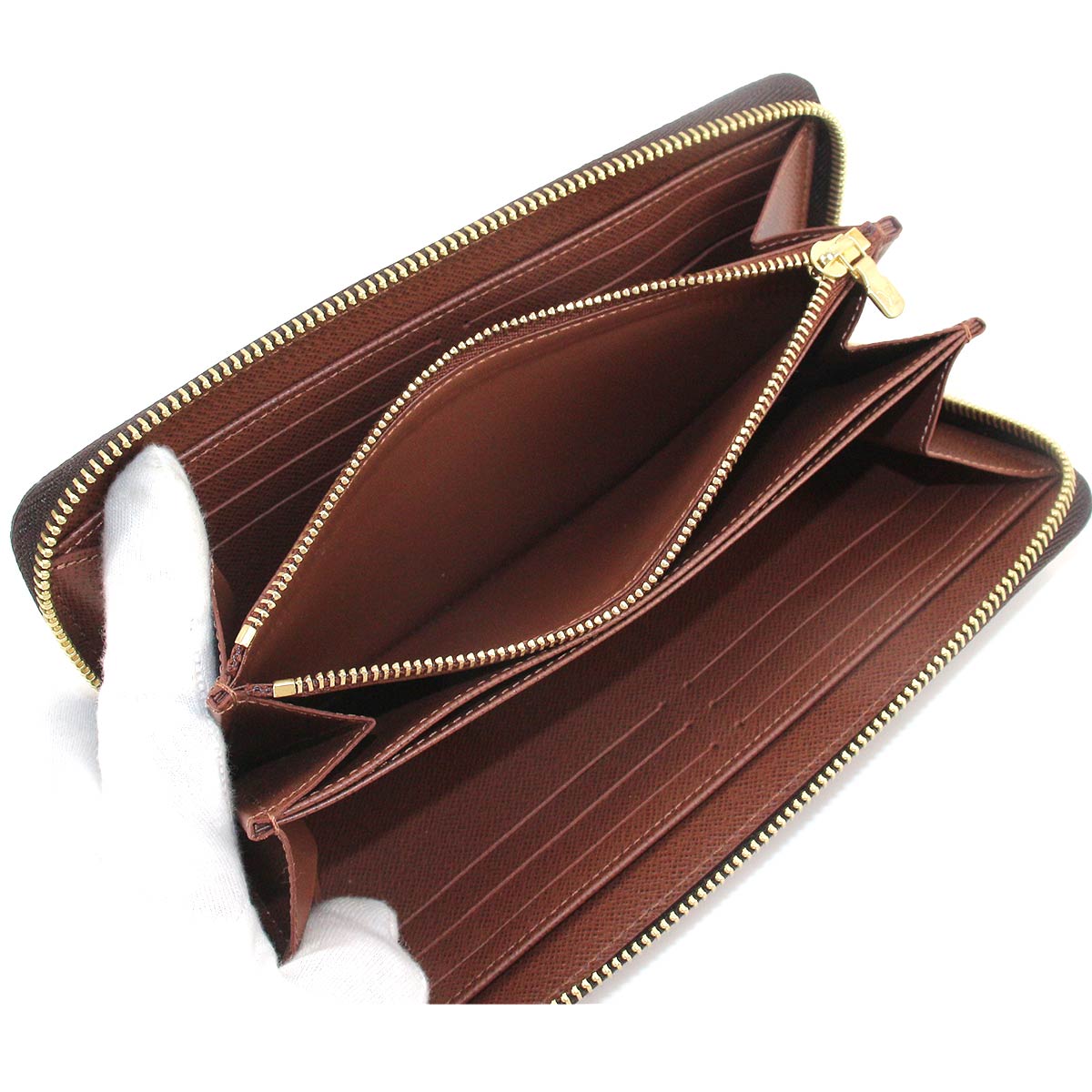 Louis Vuitton Monogram Zippy Wallet Round Zipper Long Wallet Brown