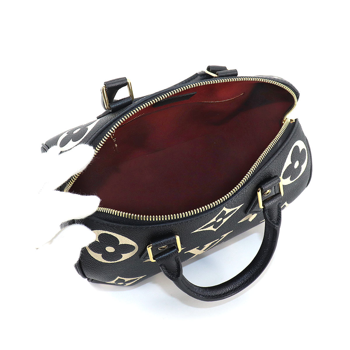 Louis Vuitton Bicolor Implant Speedy Bandouliere 25 Shoulder Bag Black