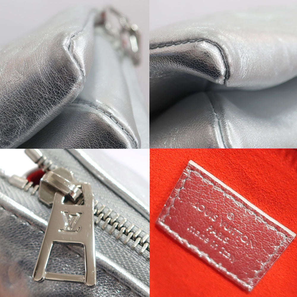 Louis Vuitton Coussin PM Monogram Embossed Lambskin Leather Silver