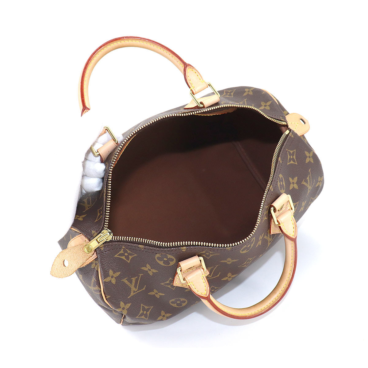 Louis Vuitton Monogram Speedy 30 HandBag Brown Gold Hardware