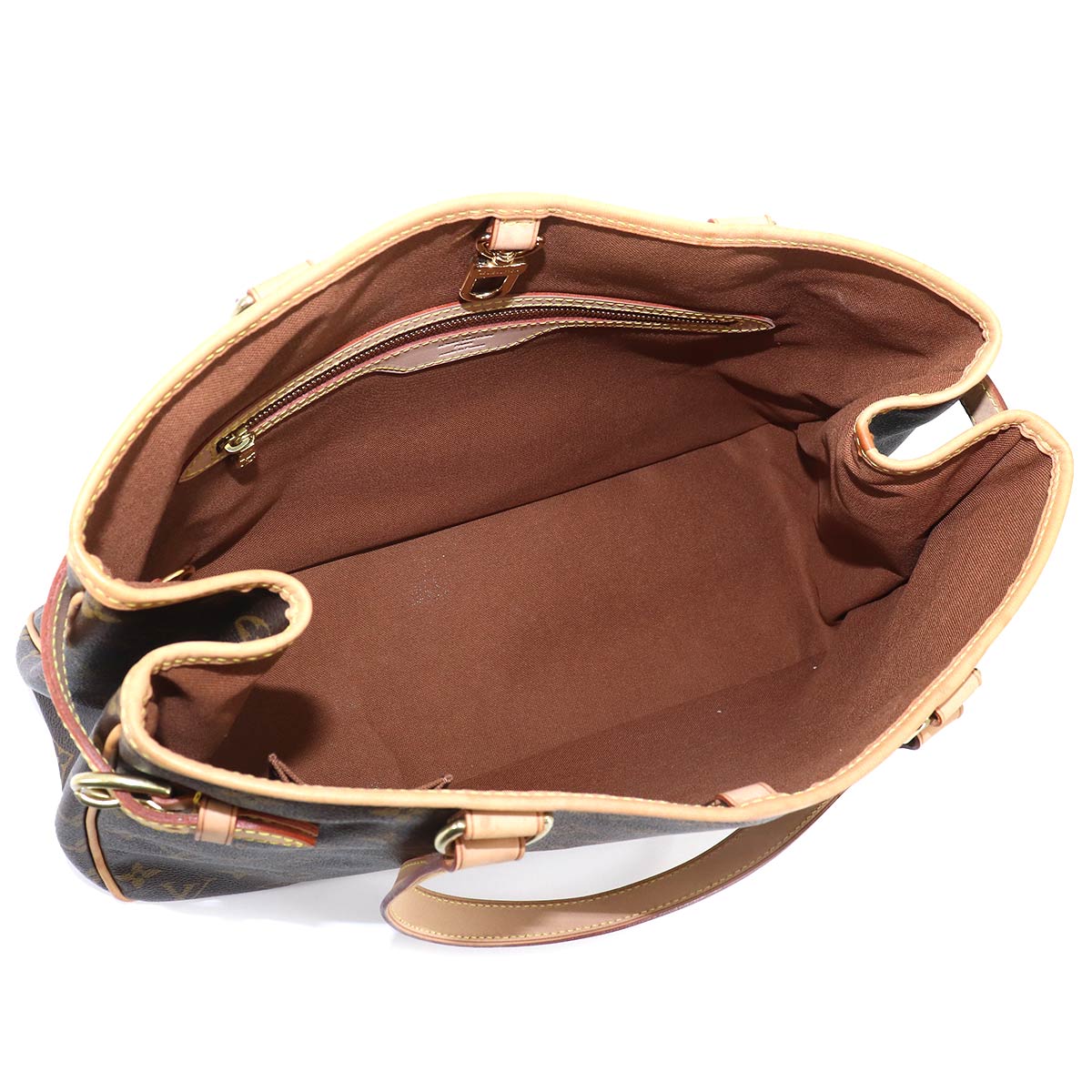 Louis Vuitton Monogram Batignolles Horizontal Tote Brown Gold Metal Fittings