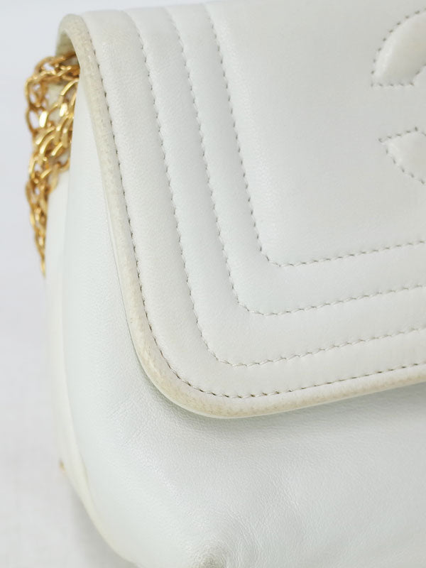 Chanel Coco Mark Mini Chain Shoulder Bag White