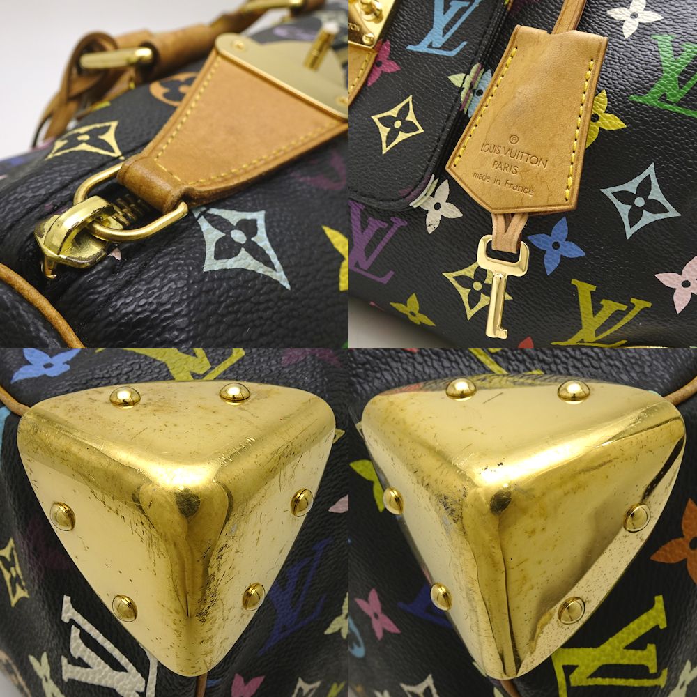 Louis Vuitton Multicolor Speedy 30 Noir Boston Bag Black