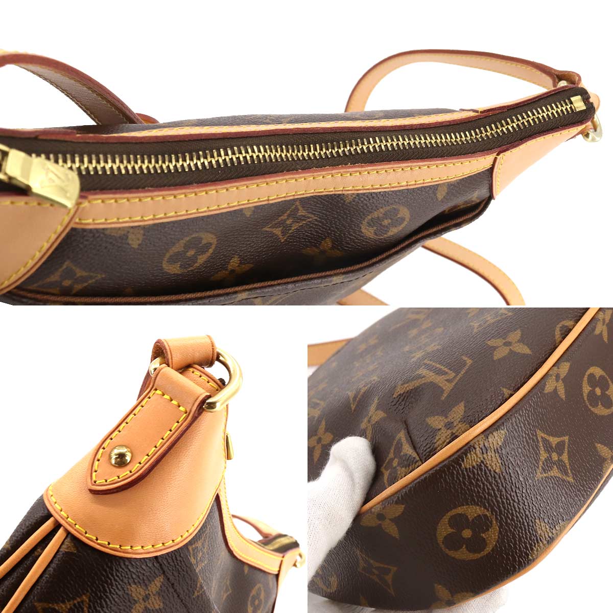 Louis Vuitton Monogram Odeon PM Shoulder Bag Brown Gold Metal Fittings