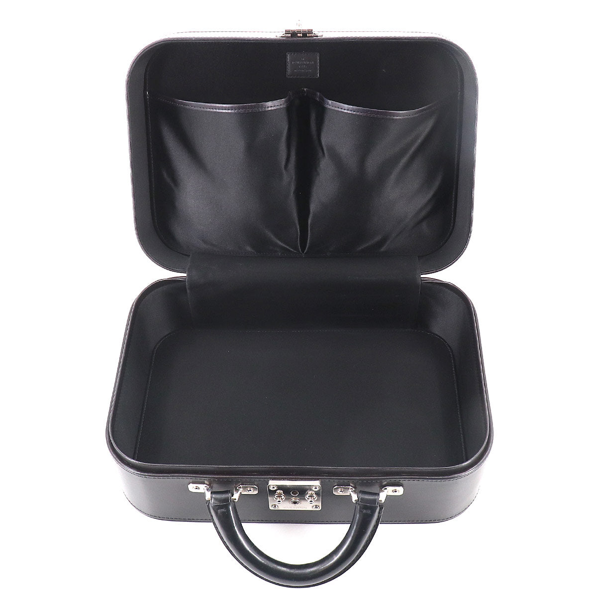 Louis Vuitton Monogram Glace Valisette MM Hand Bag Case Leather Noir