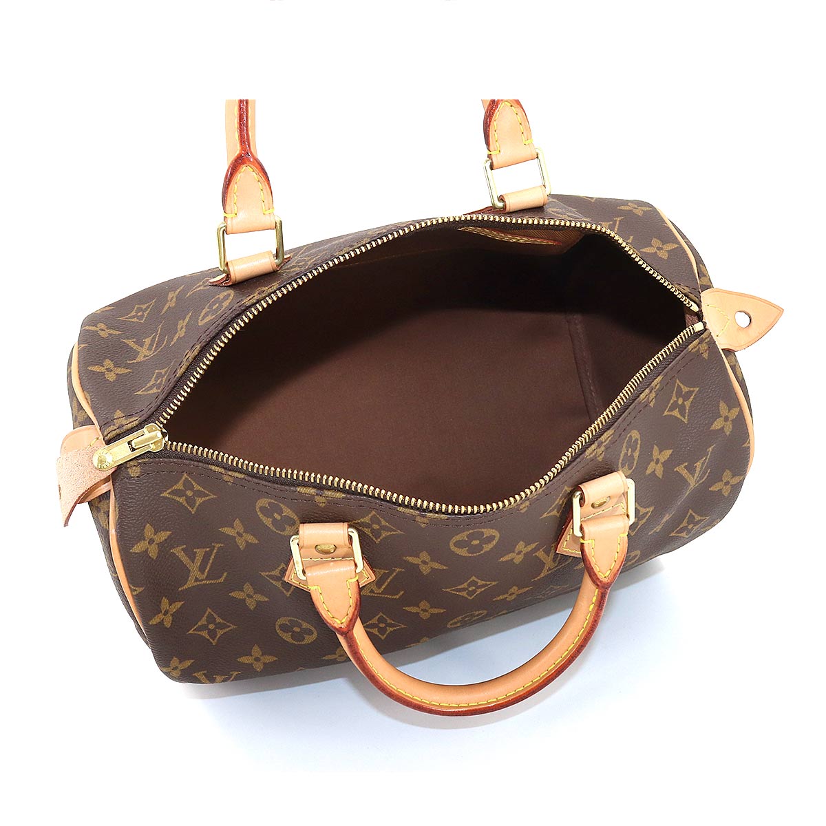 Louis Vuitton Monogram Speedy 30 Hand Bag Brown Gold Hardware