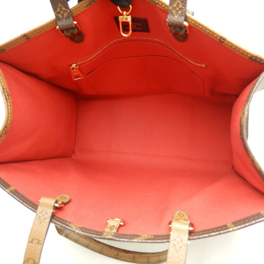 Louis Vuitton Monogram Reverse On The Go MM Tote Bag Brown