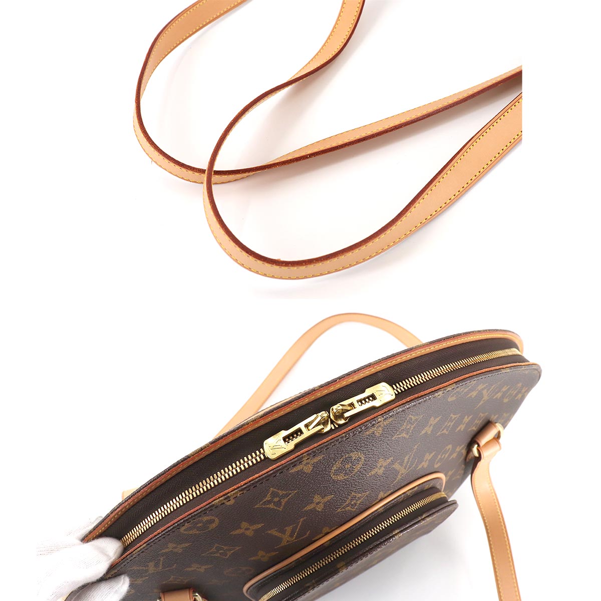 Louis Vuitton Monogram Ellipse Shopping Shoulder Bag Brown