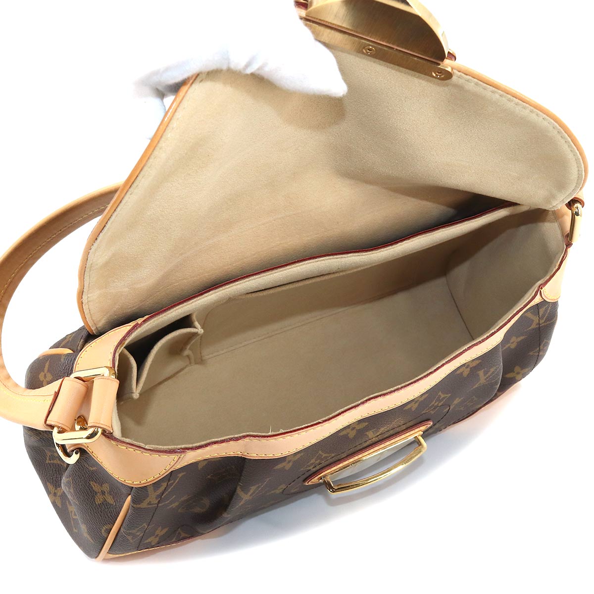 Louis Vuitton Monogram Beverly MM Shoulder Bag Brown Gold Hardware